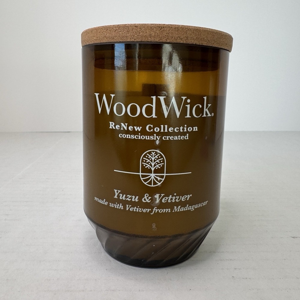 WoodWick ReNew Collection Consciously Created Yuzu & Vetiver, 13 oz Candle